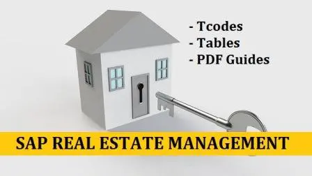 SAP Real estate management tutorial tcode tables and PDF training