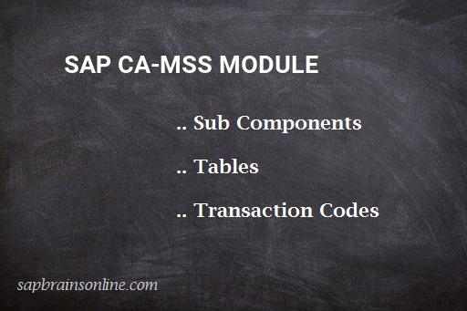 SAP CA-MSS module