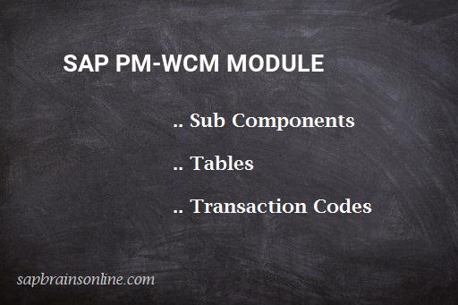 SAP PM-WCM module