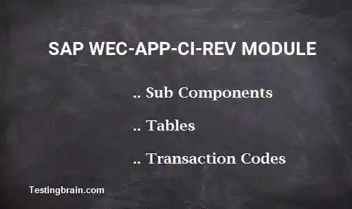 SAP WEC-APP-CI-REV module