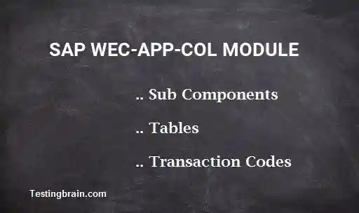 SAP WEC-APP-COL module
