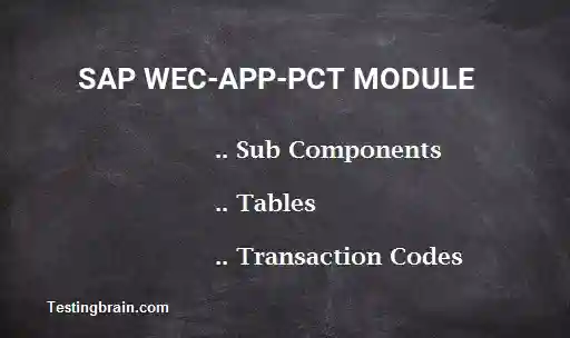 SAP WEC-APP-PCT module