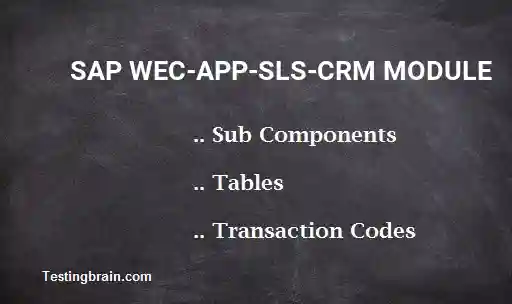SAP WEC-APP-SLS-CRM module