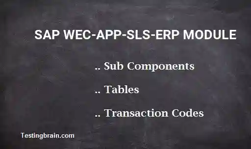 SAP WEC-APP-SLS-ERP module