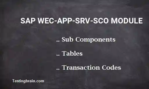 SAP WEC-APP-SRV-SCO module