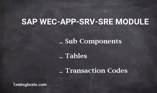 SAP WEC-APP-SRV-SRE module