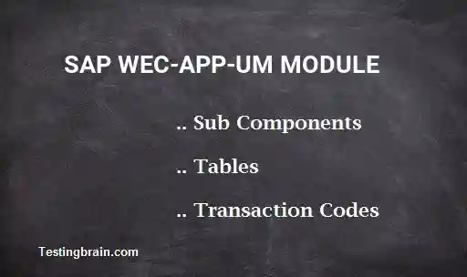 SAP WEC-APP-UM module
