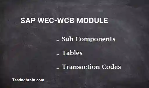 SAP WEC-WCB module