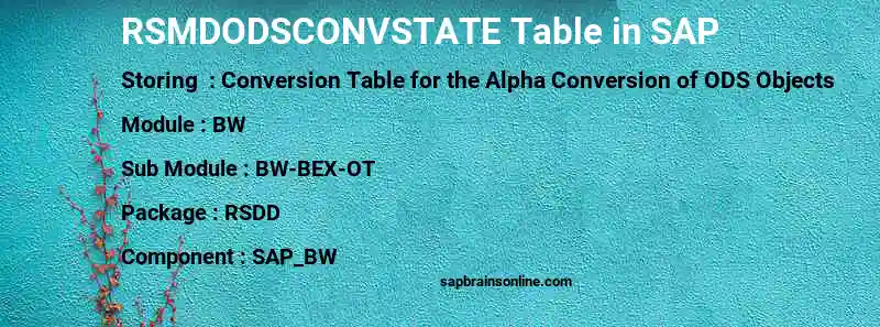 SAP RSMDODSCONVSTATE table