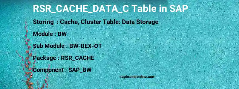 SAP RSR_CACHE_DATA_C table