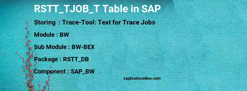 SAP RSTT_TJOB_T table