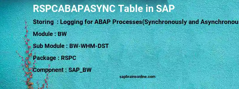 SAP RSPCABAPASYNC table
