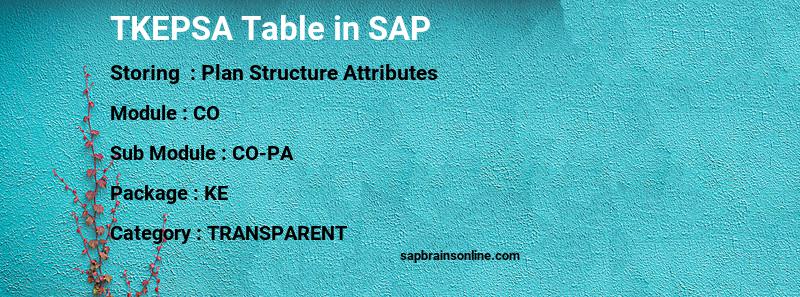 SAP TKEPSA table