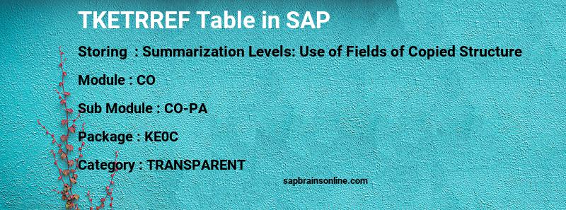 SAP TKETRREF table