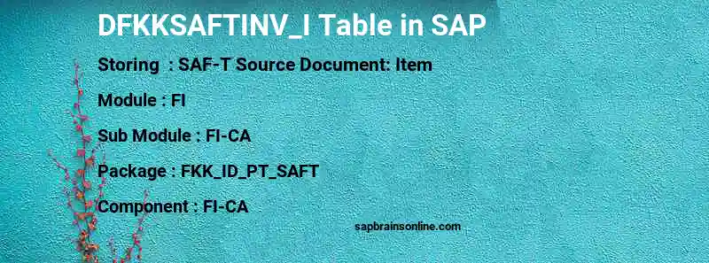 SAP DFKKSAFTINV_I table