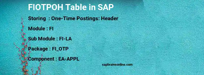 SAP FIOTPOH table