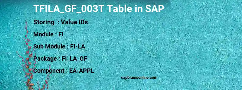 SAP TFILA_GF_003T table