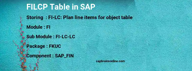 SAP FILCP table