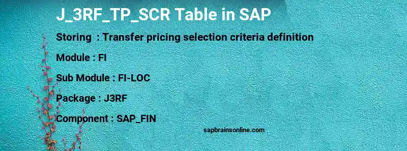 SAP J_3RF_TP_SCR table