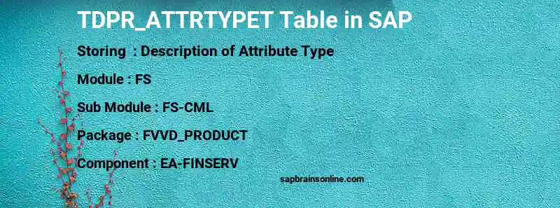 SAP TDPR_ATTRTYPET table