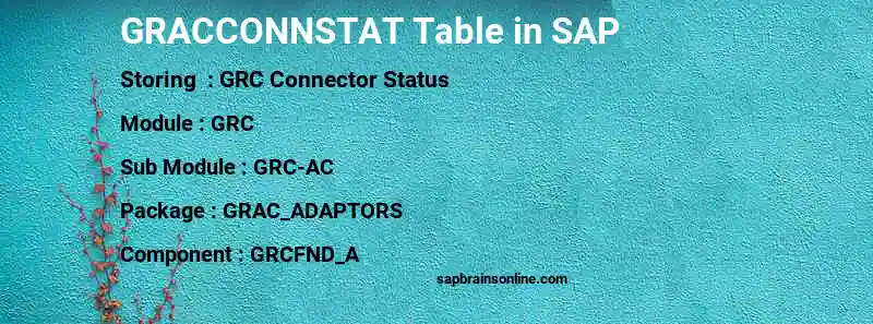SAP GRACCONNSTAT table