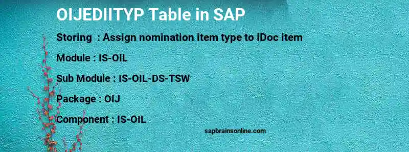 SAP OIJEDIITYP table