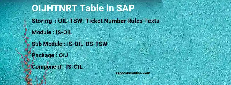 SAP OIJHTNRT table