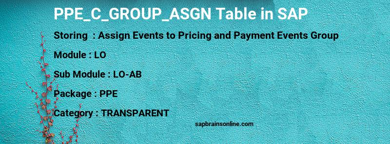 SAP PPE_C_GROUP_ASGN table