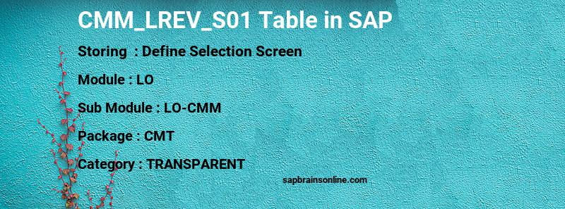 SAP CMM_LREV_S01 table
