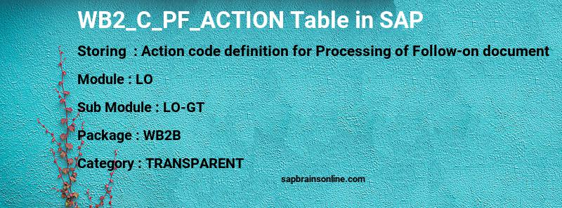 SAP WB2_C_PF_ACTION table