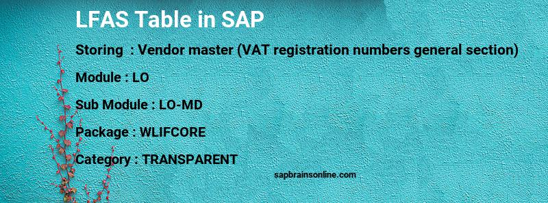 SAP LFAS table