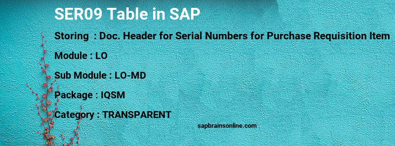 SAP SER09 table