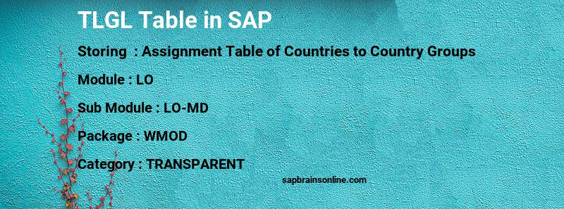 SAP TLGL table