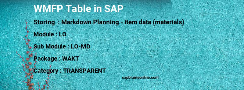 SAP WMFP table
