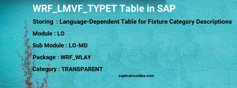 SAP WRF_LMVF_TYPET table