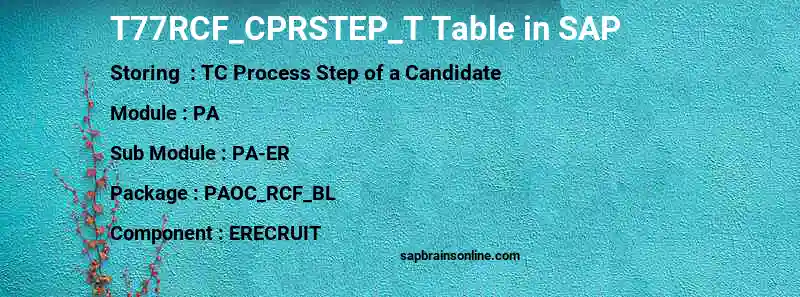 SAP T77RCF_CPRSTEP_T table