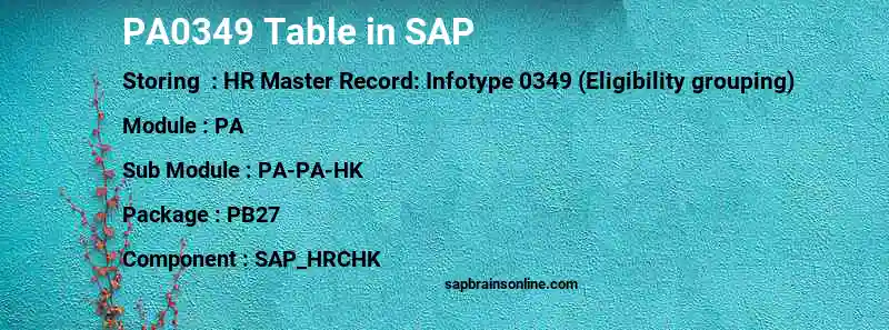 SAP PA0349 table
