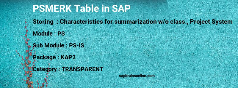 SAP PSMERK table