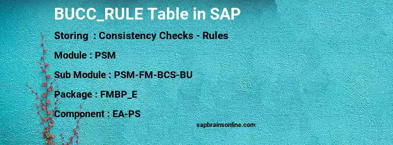 SAP BUCC_RULE table