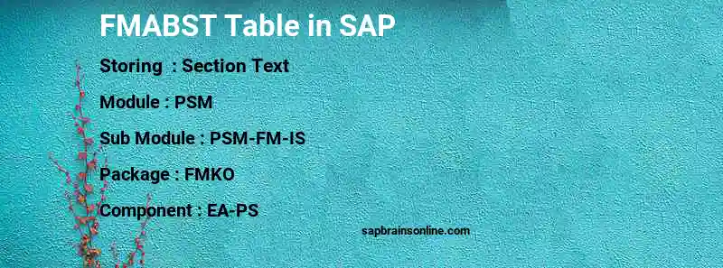 SAP FMABST table