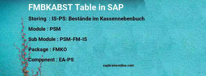 SAP FMBKABST table