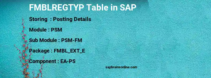 SAP FMBLREGTYP table