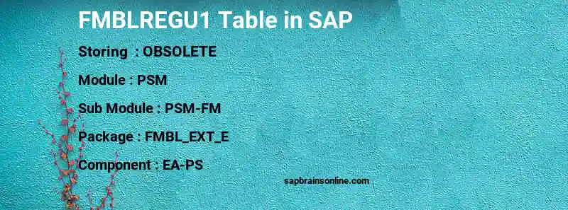 SAP FMBLREGU1 table
