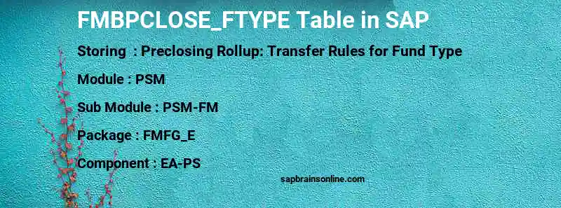 SAP FMBPCLOSE_FTYPE table