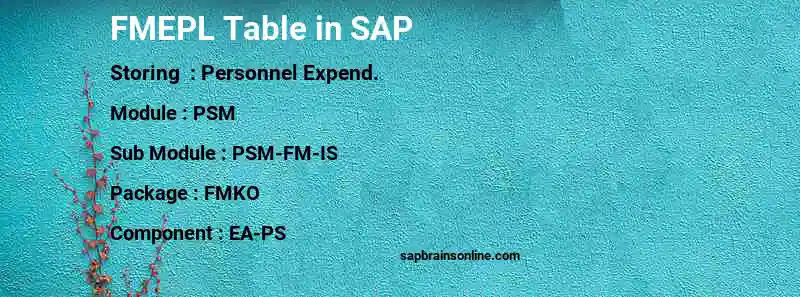 SAP FMEPL table