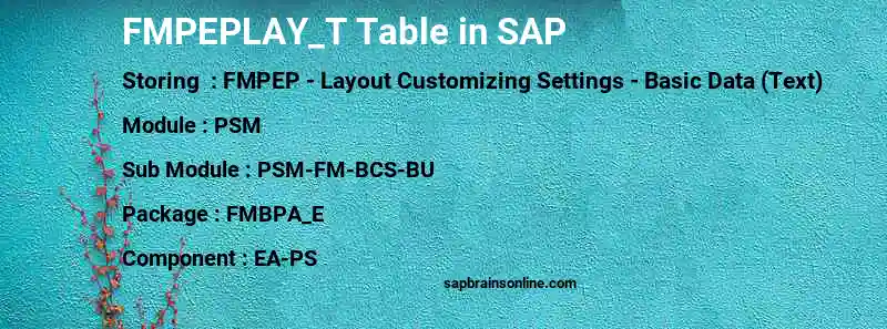 SAP FMPEPLAY_T table