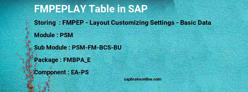 SAP FMPEPLAY table
