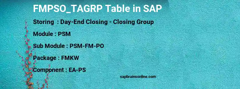 SAP FMPSO_TAGRP table