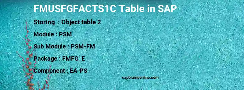 SAP FMUSFGFACTS1C table