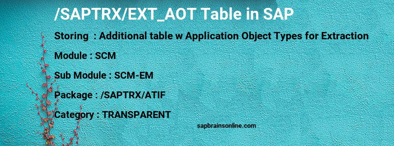 SAP /SAPTRX/EXT_AOT table